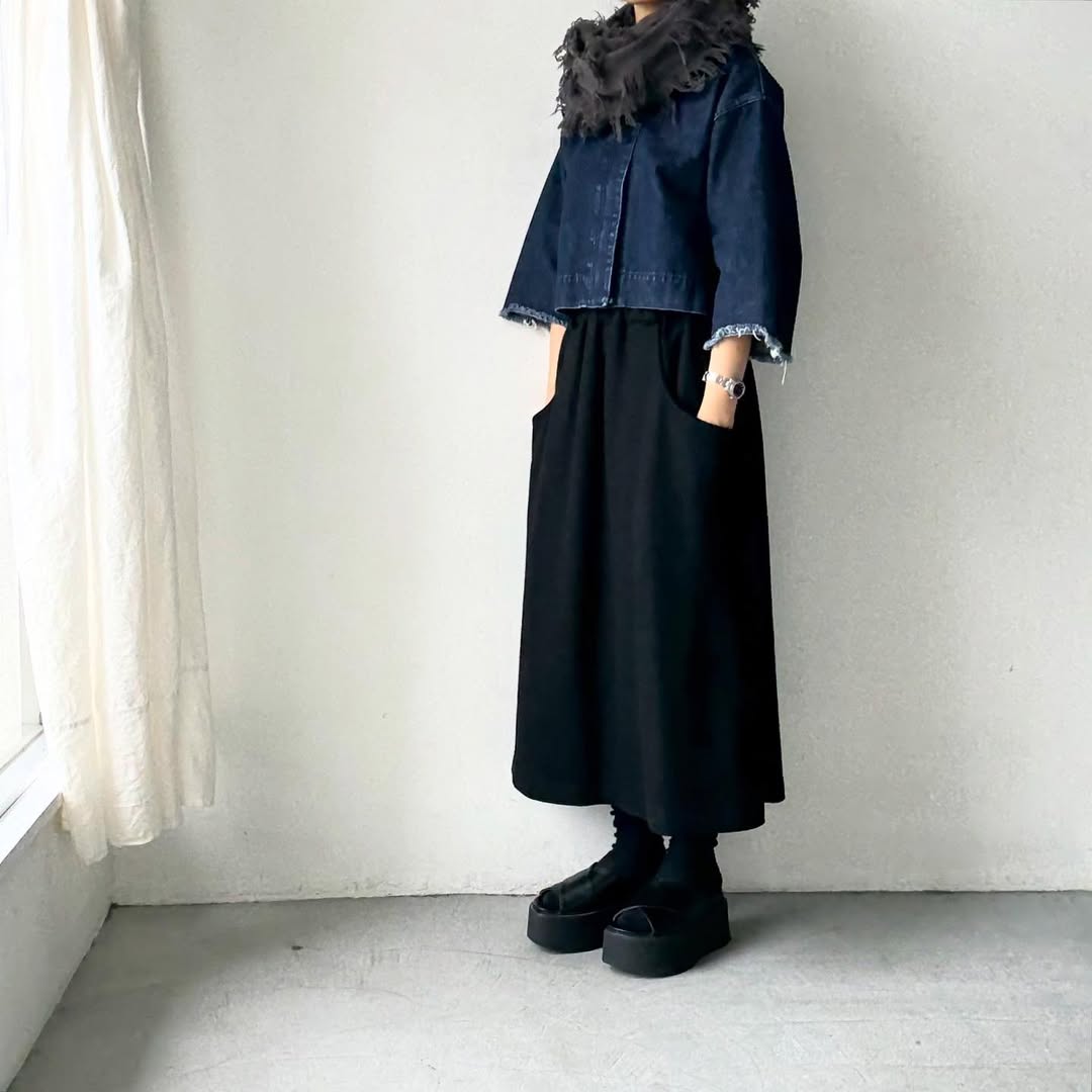 homspun ラムフリンジストール　グレー