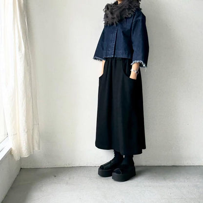 homspun ラムフリンジストール　グレー