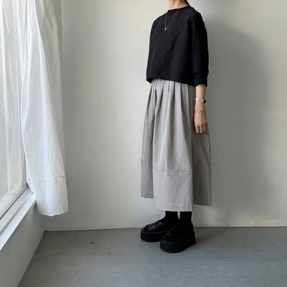 MAGALI オールドコットンラップ風スカート　グレー