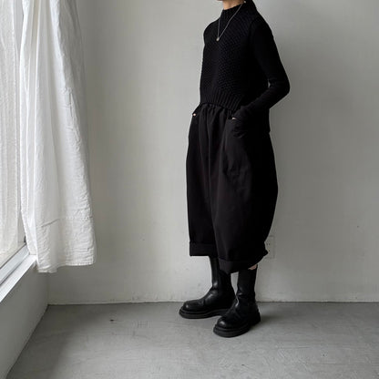 atelier d'antan Perriereコットンワイドパンツ　ブラックsize1