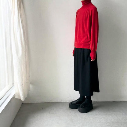 atelier naruse ウールタートルネックニット　レッド