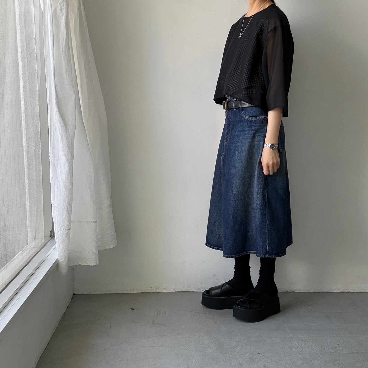 TENNE HANDCRAFTED MODERN オーガンジーショートプルオーバー