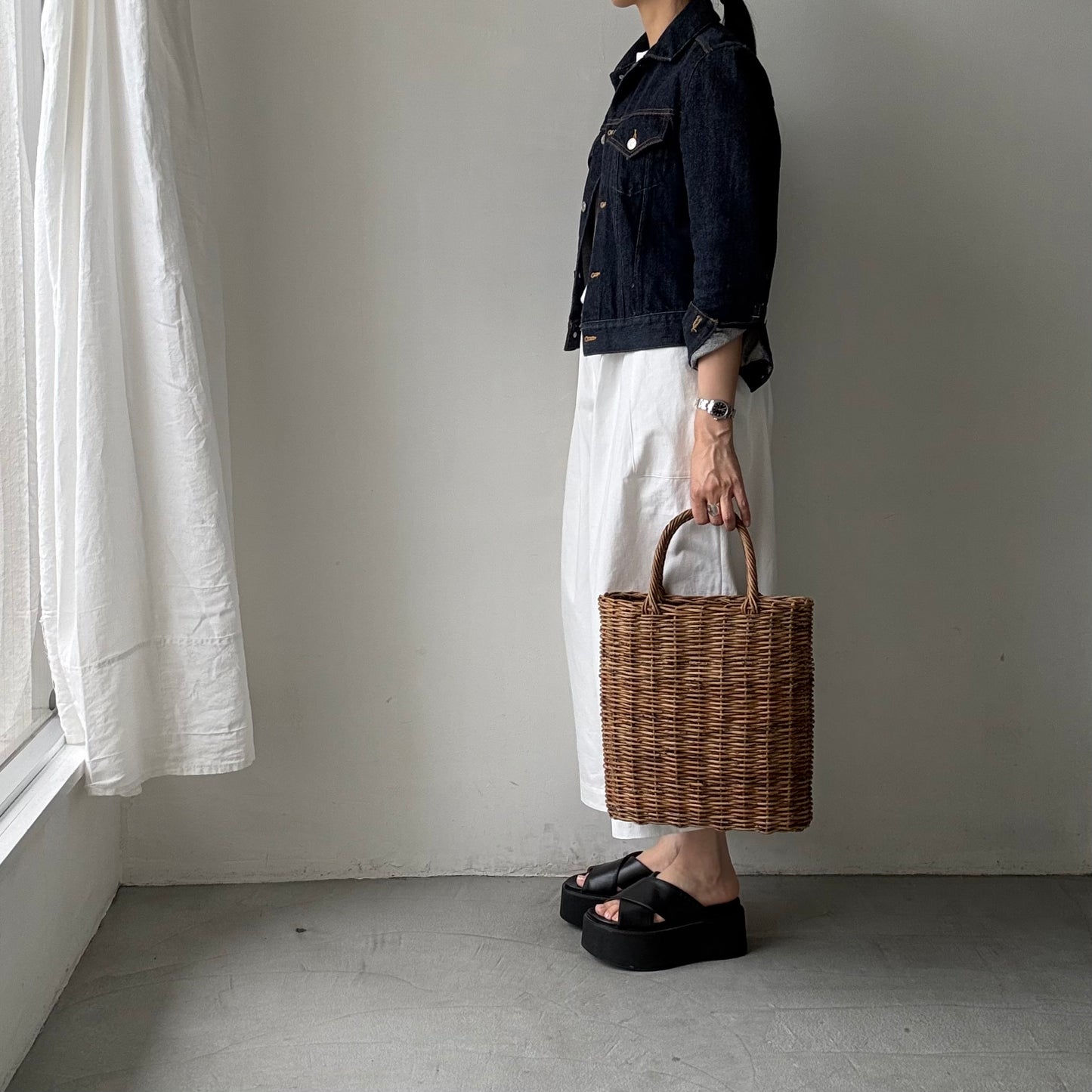 atelier d'antan Perriereコットンワイドパンツ　ホワイトsize 1