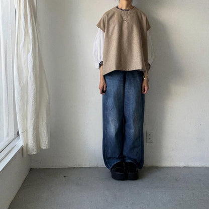 Linenya  ウール混ベスト　ベージュ