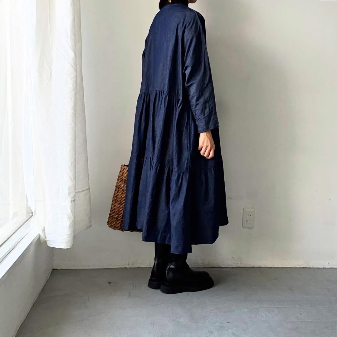 jujudhau デッドストックデニムティアードドレス
