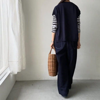 homspun  コットンコードベスト　ネイビー