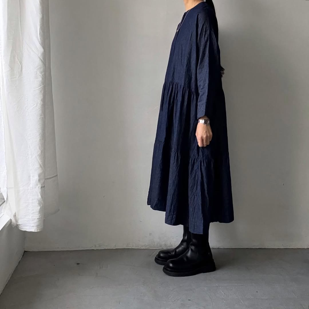 jujudhau デッドストックデニムティアードドレス