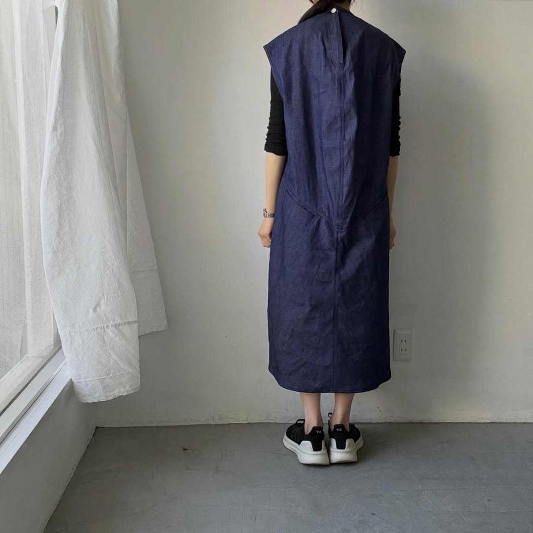 R&D.M.Co コットンデニムハンチドバックドレス