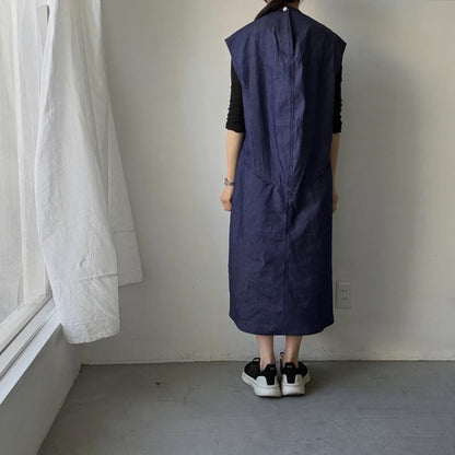 R&D.M.Co コットンデニムハンチドバックドレス