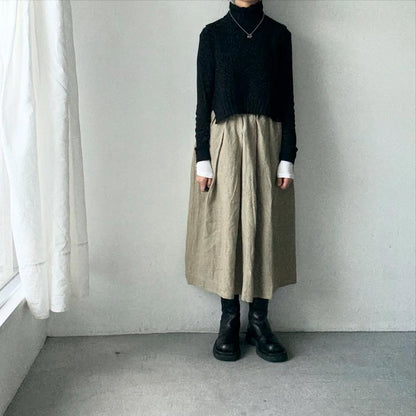 Linenya  リネンタックスカート　ベージュ