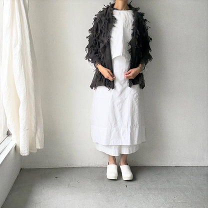 homspun ラムフリンジストール　グレー