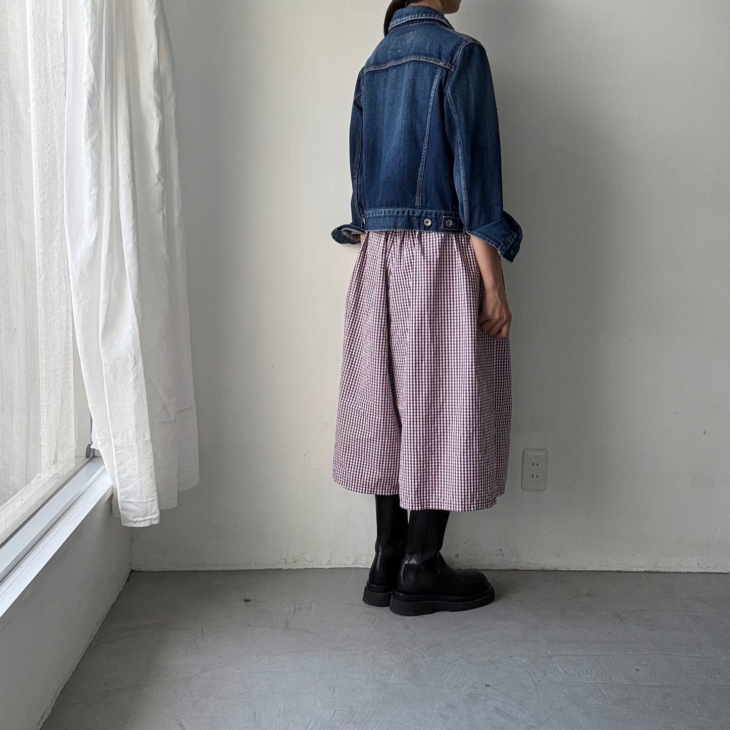 homspun ギンガムチェックタイプライターキュロットパンツ