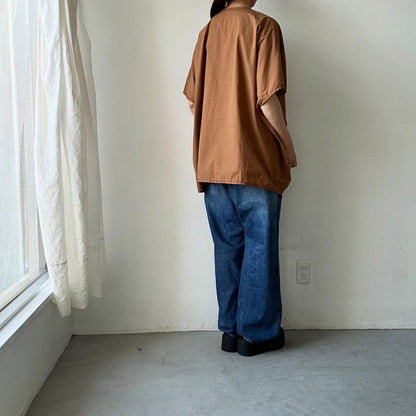 homspun コットンミニチェックビッグブラウス
