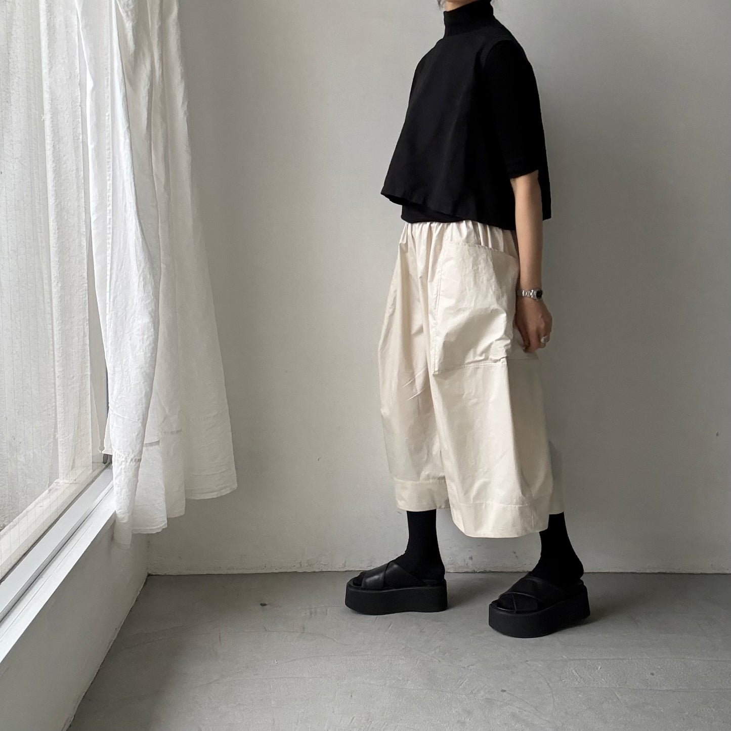 TENNE HANDCRAFTED MODERN ビッグポケットキュロット　ベージュ