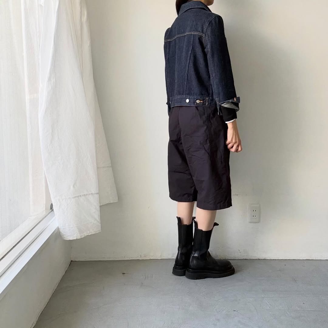 homspun  リップストップハーフパンツ　ネイビー