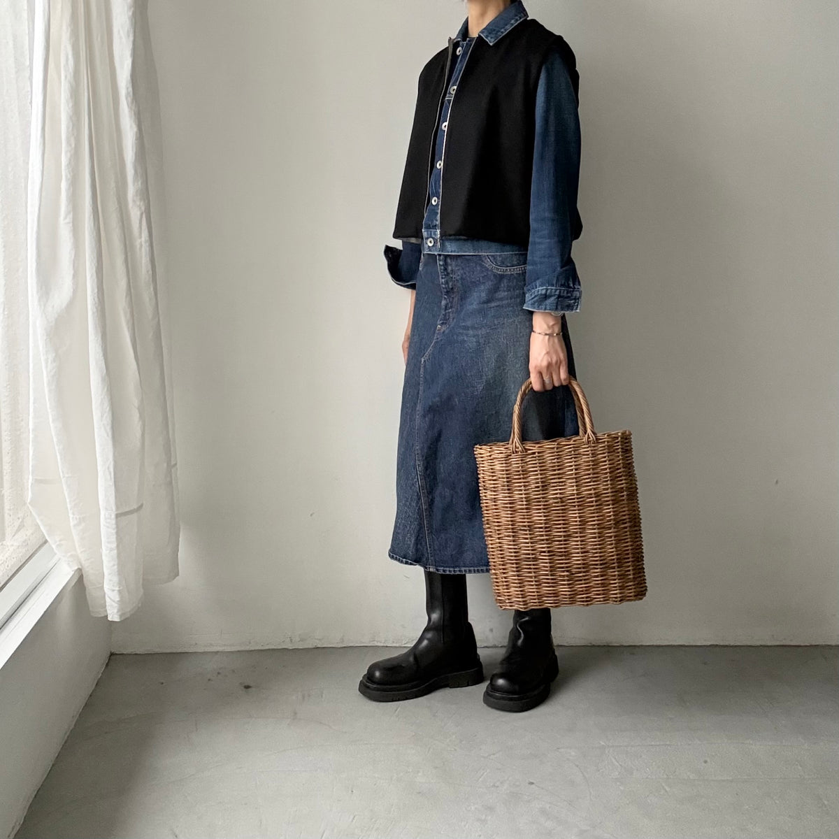 R&D.M.Co  ミドルスムースシャーリングベスト