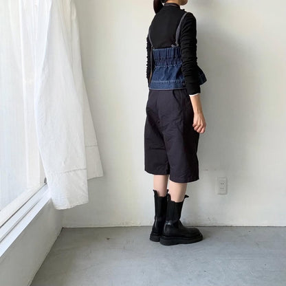 homspun  リップストップハーフパンツ　ネイビー