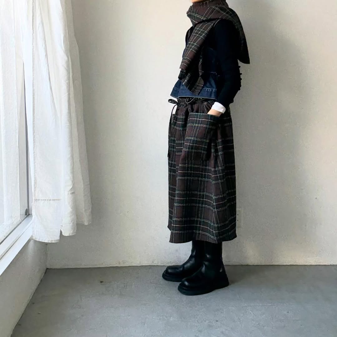 R&D.M.Co ウールタータンチェックマフラー