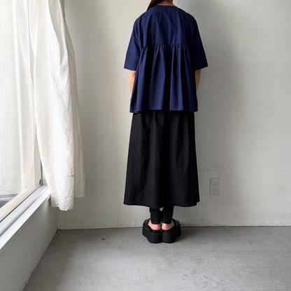 Linenya  コットンバックギャザーブラウス