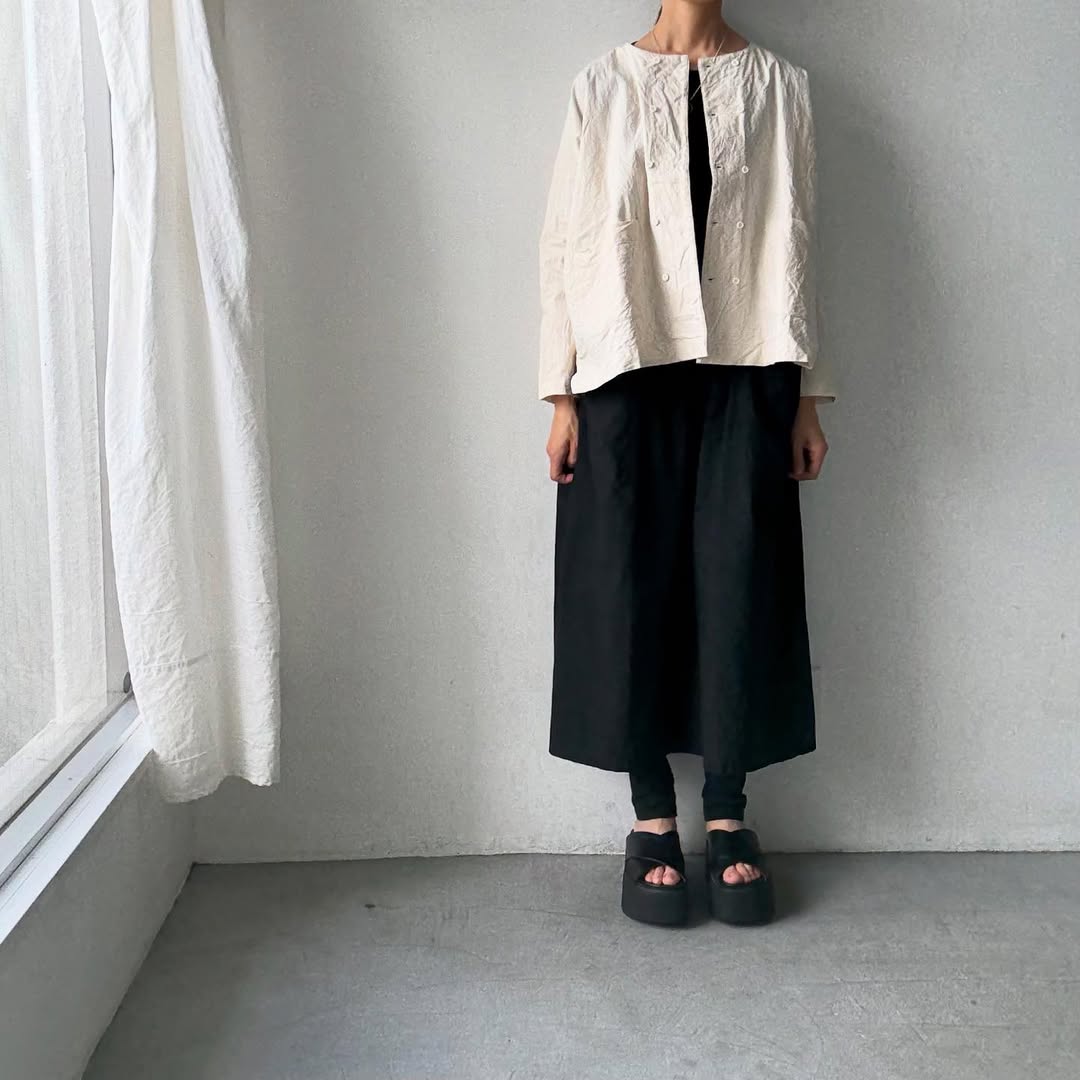 jujudhau コットンダブルボタンシャツ