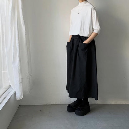 🟡木曜入荷分予約受付中🟡as it is   モックネックコットン5分袖ニット　ホワイト