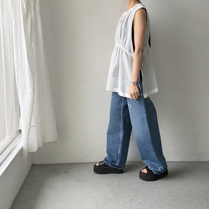 TENNE HANDCRAFTED MODERN オーガンジー2wayショートドレス　ホワイト