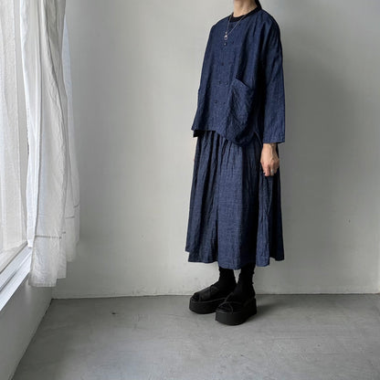 jujudhau デッドストックデニムダブルボタンシャツ