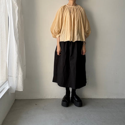 R&D.M.Co ガーメントダイカディギャザースモック　エクリュ