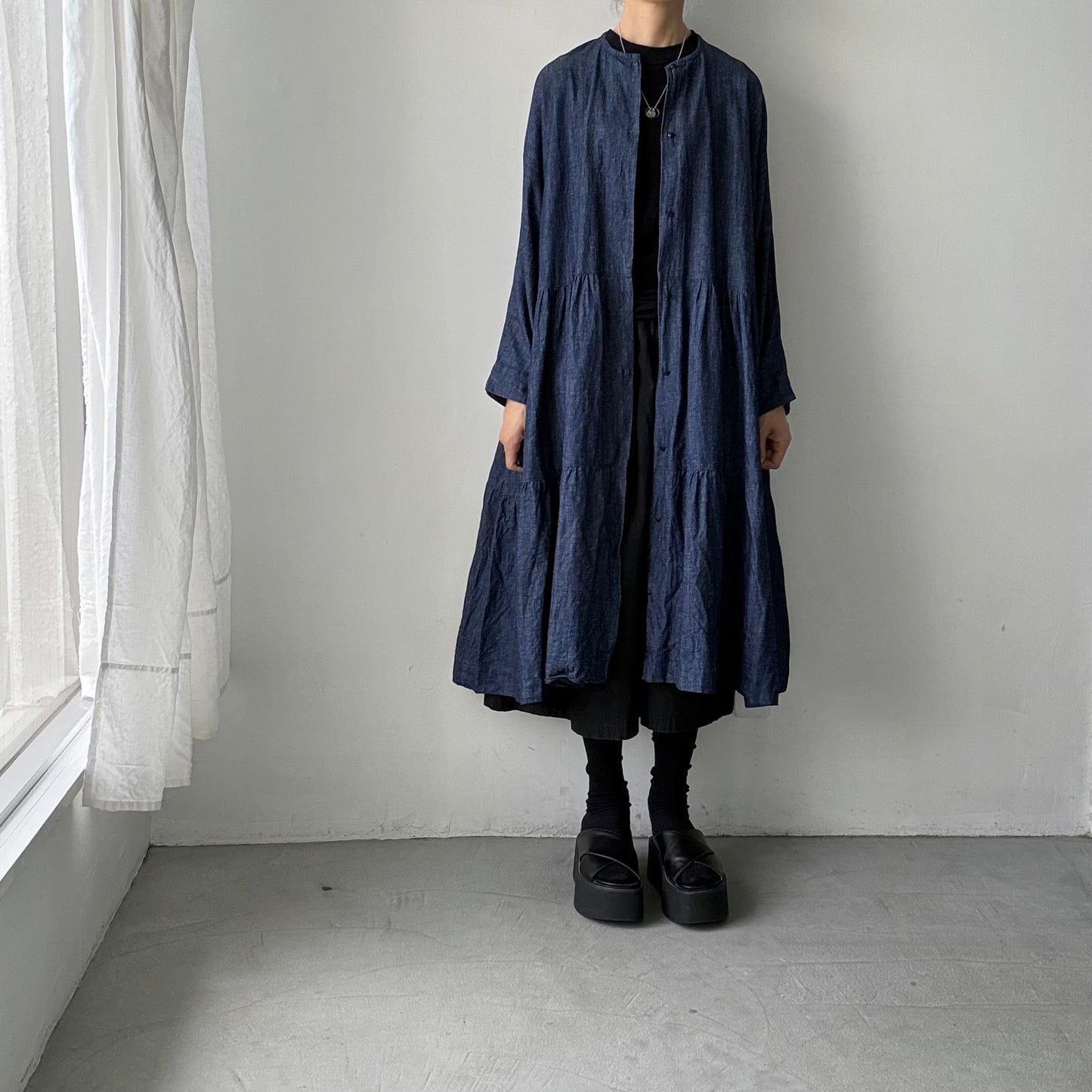 jujudhau デッドストックデニムティアードドレス
