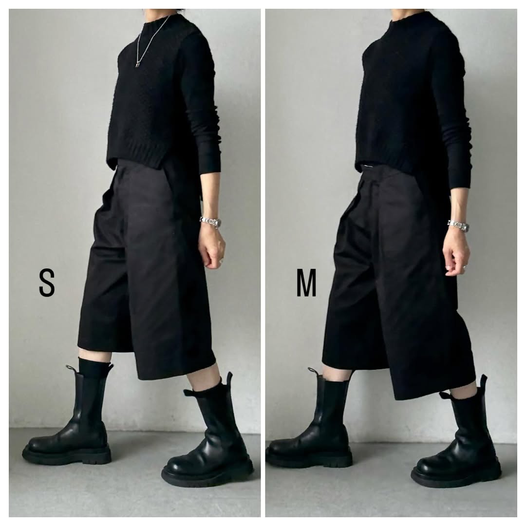 R&D.M.Co  チノクロスガウチョパンツ　ブラック