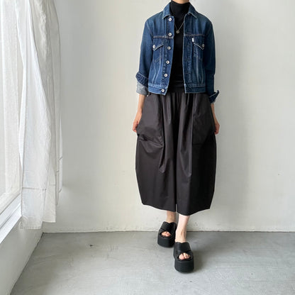 TENNE HANDCRAFTED MODERN ビッグポケットキュロット　ブラック