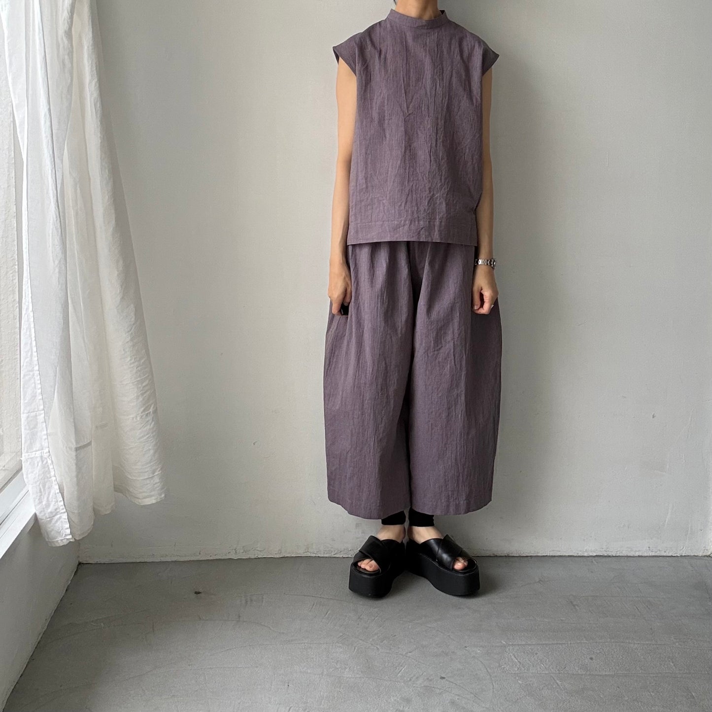 atelier d'antan Reymontコットンリネンバギーパンツ