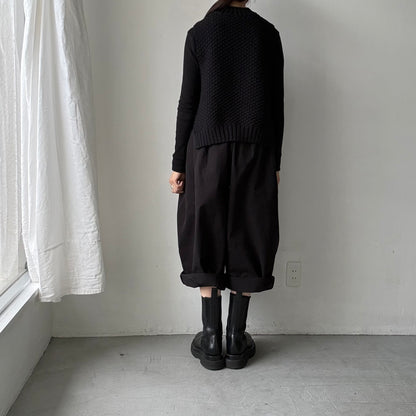 atelier d'antan Perriereコットンワイドパンツ　ブラックsize1