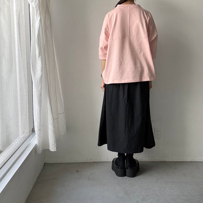 🟡水曜日入荷分予約受付中🟡 
Linenya  テラヴェ7分袖Tシャツ　ペールピンク