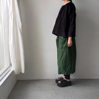 jujudhau コットンツイルダブルボタンシャツ