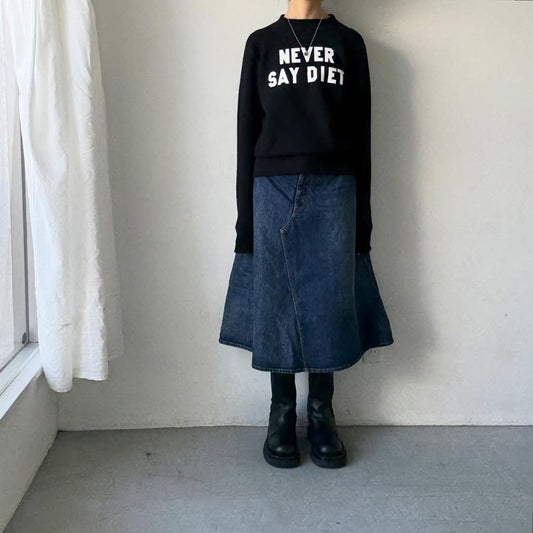 R&D.M.Co  NEVER SAY DIET スウェットシャツ　ブラック