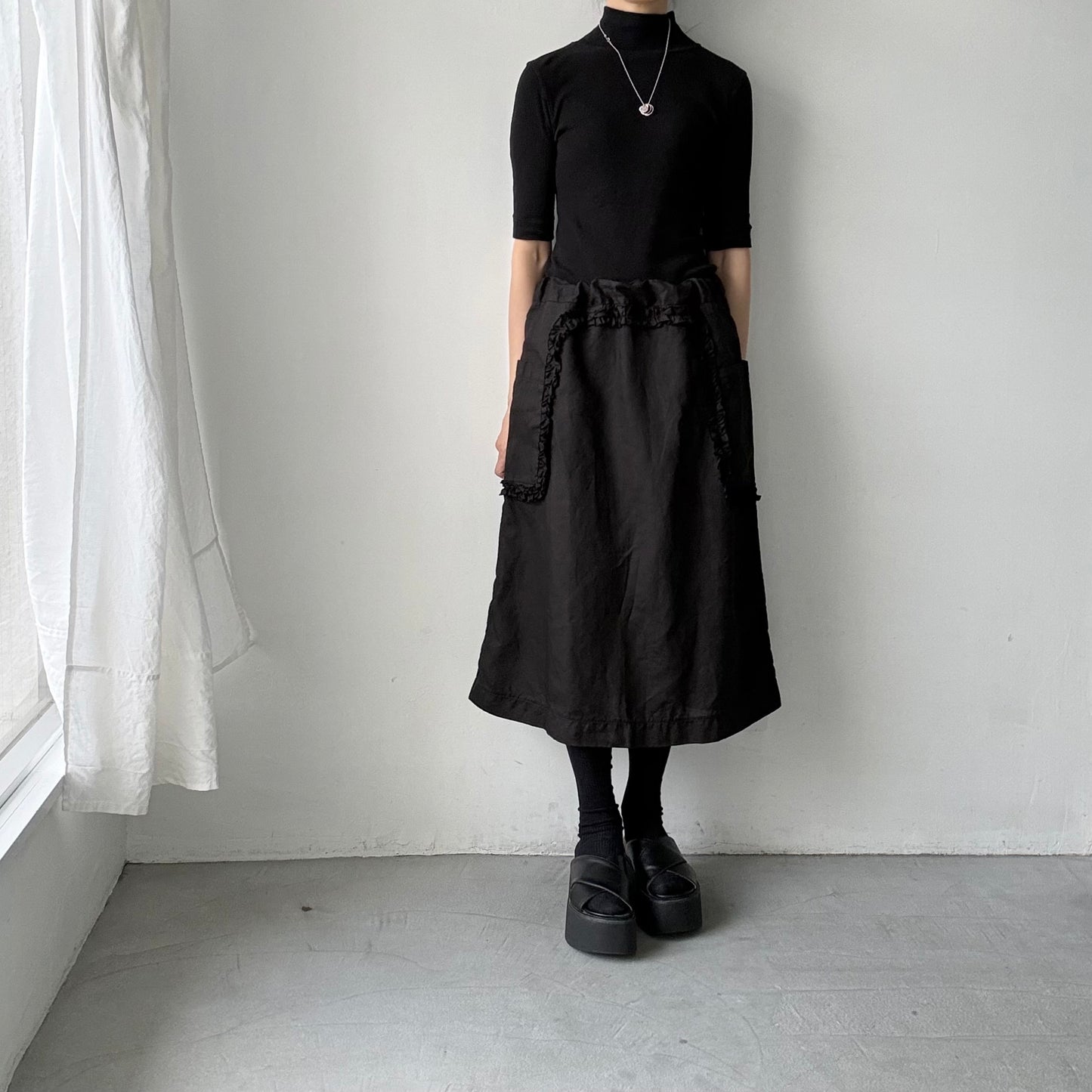 R&D.M.Co  リネンガーメントダイフリルデコレーションスカート