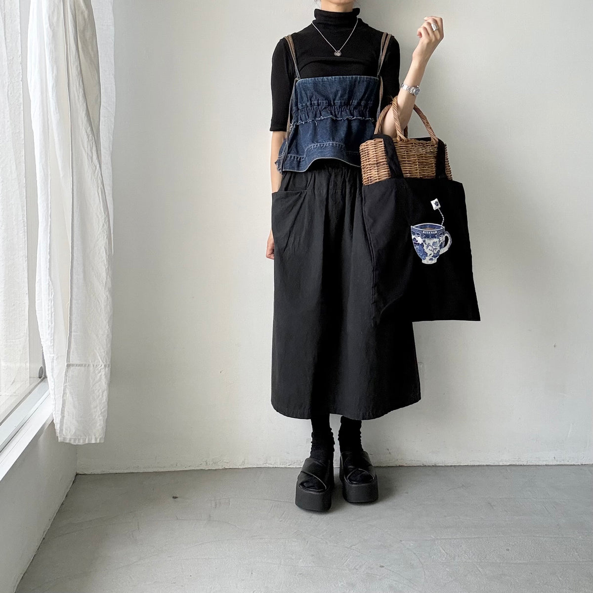 R&D.M.Co  BLUE WILLOWミルクティートートバッグ