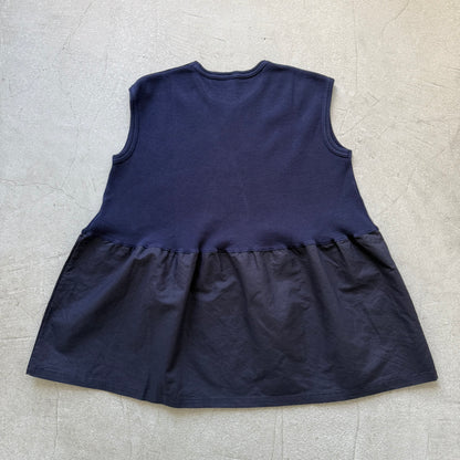 homspun  ワッフルノースリーブプルオーバー　ネイビー×ネイビー