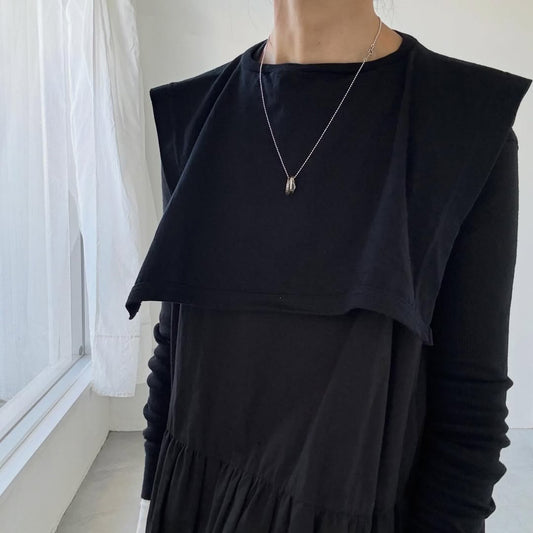 homspun  天竺スクエア付け襟　ブラック