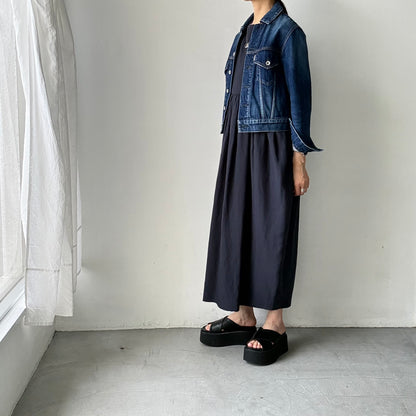 TENNE HANDCRAFTED MODERN ビスコースリネンノースリーブコクーンドレス