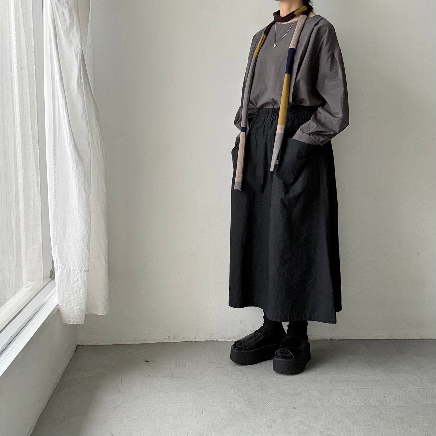 atelier naruse  マルチボーダーニットスカーフ