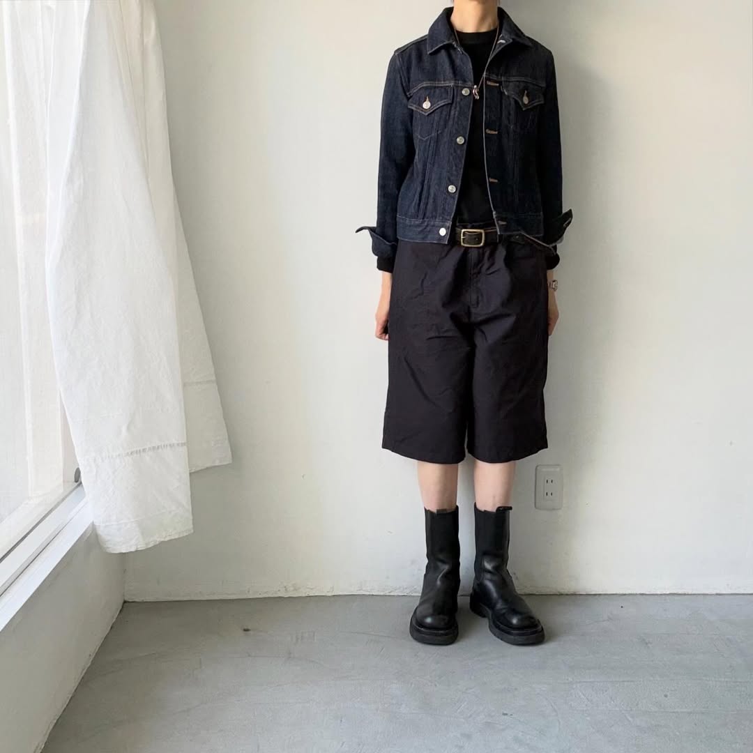 homspun  リップストップハーフパンツ　ネイビー