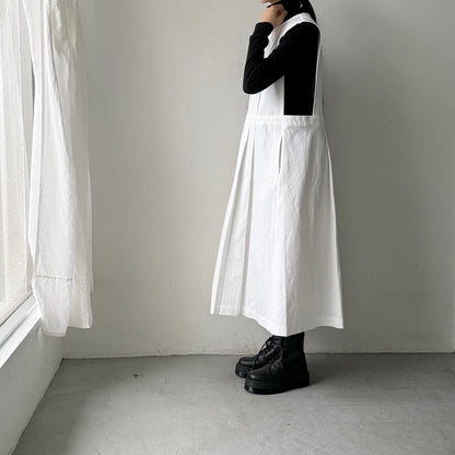 atelier d'antan ×blanc  kobell コットンエプロンドレス　ホワイト