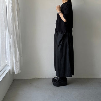 atelier naruse  コットン5分袖カットソー　ブラック