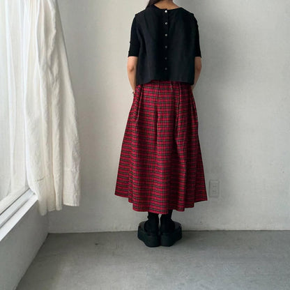 ayanoguchiaya　タータンチェックタックワイドスカート(blanc別注)