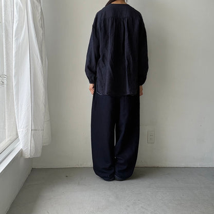 jujudhau ギンガムリネン12ボタンシャツ