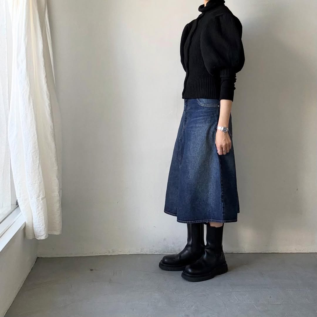 R&D.M.Co  デニムフリーフェイシングスカート