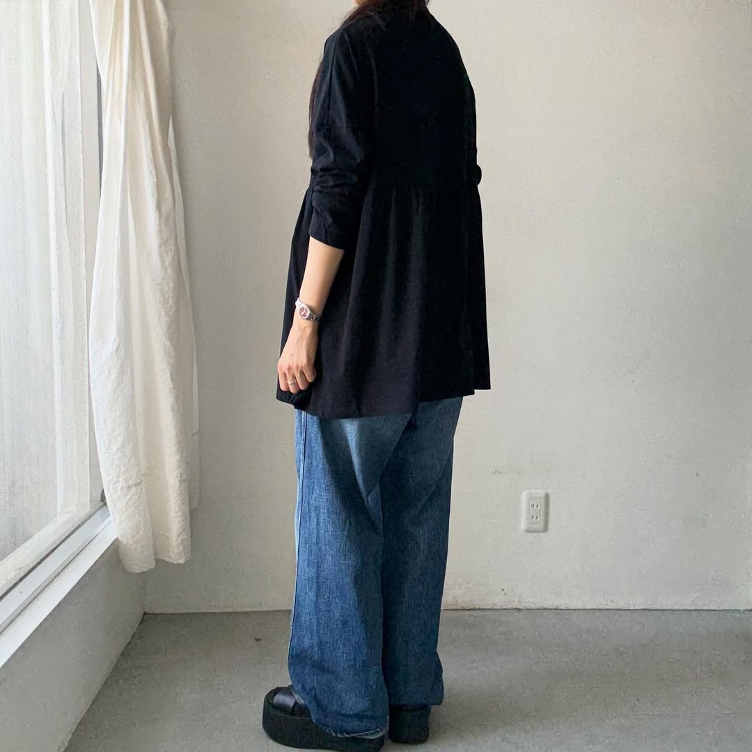 homspun 天竺ハイネックギャザープルオーバー