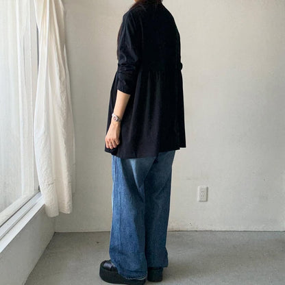 homspun 天竺ハイネックギャザープルオーバー